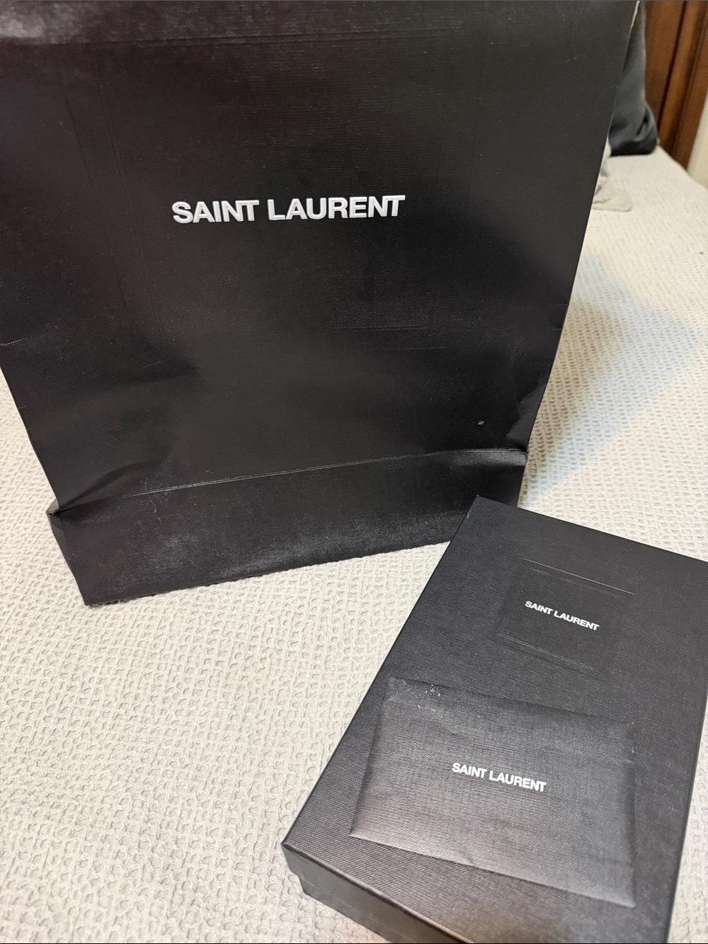 Saint Laurent Black Gift Bag and Box Set